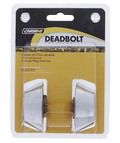 Carbine LB Residential Series Standard Double Cylinder Deadbolt, 60 - 70mm backset, C4 Keyed Alike RANDOM, Display Pack, Chrome Plate - primehardware