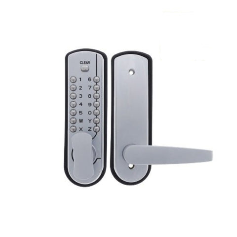 Heavy-duty electronic door lock with keypad on a white background