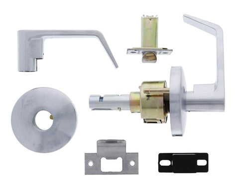 Carbine Doncaster 7000 Cylindrical Passage set, Standard Lever, 70mm backset, , Display Pack, Brushed Satin Chrome - primehardware