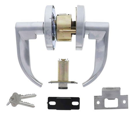 Carbine Doncaster 7000 Cylindrical Entrance set, Clutching Disability Lever, 60mm backset, C4 Keyed to Differ, Boxed, Brushed Satin Chrome - primehardware