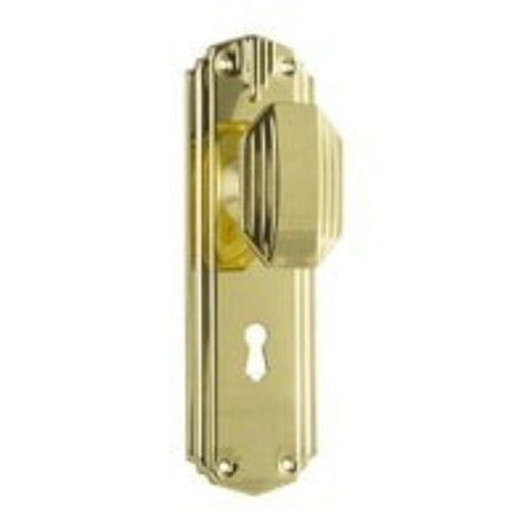 Tradco Napier Art Deco Door Knob on Backplate - Customise your needs - primehardware