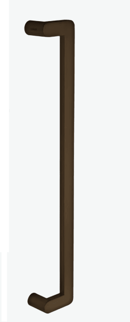 Bronze door handle on a white background