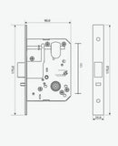 Commercial Mortice Lock - 60mm Backset, Stainless Steel & Fire - Rated (1450.EB) - primehardware