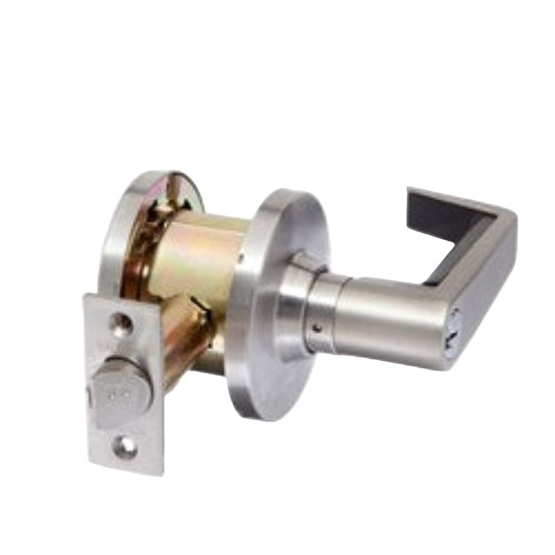 Brava Metro El Series Communicating Lever Set With Keyed Internal Lever And External Blank Rose 70mm Backset Satin Chrome - El6051sc70