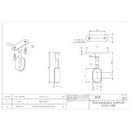 EMRO 313CPPP OVAL TUBE END HANGING SUPPORT POLYPACK CHROME 15MM X 30MM Pack of 10 - primehardware