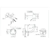 EMRO STAIR HAND RAIL 444 BRACKET EXTENDED CONVENTIONAL 80MM - AVAILABLE IN VARIOUS FINISHES - primehardware