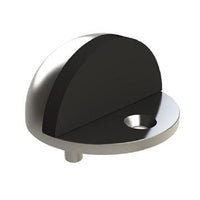 EMRO 50002 DOOR STOP HALF MOON FLOOR MOUNTED TYPE SATIN STAINLESS STEEL 44X24MM - primehardware