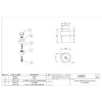 EMRO DOOR STOP FLOOR AND WALL MOUNTED SATIN STAINLESS STEEL 50005 - primehardware