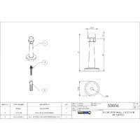 EMRO DOOR STOP WALL MOUNTED 78MM SATIN STAINLESS STEEL 50006 - primehardware
