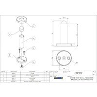 EMRO 50007MB DOOR STOP DOOR MOUNTED 75MM MATT BLACK - primehardware