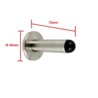EMRO DOOR STOP DOOR MOUNTED 75MM SATIN STAINLESS STEEL 50007 - primehardware