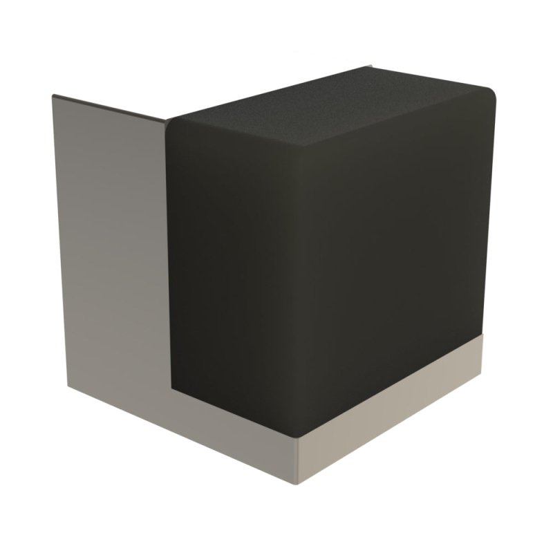 EMRO CUBE DOOR STOP HALF SATIN / BLACK RUBBER FLOOR MOUNTED 500141 - primehardware