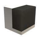 EMRO CUBE DOOR STOP HALF SATIN / BLACK RUBBER FLOOR MOUNTED 500141 - primehardware