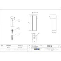 EMRO DOOR STOP WALL/FLOOR MOUNTED SATIN STAINLESS STEEL 20X75MM 50014 - primehardware
