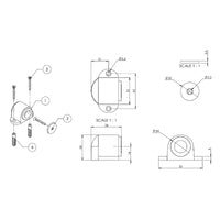 EMRO DOOR STOP MAGNETIC FLOOR MOUNTED SATIN ZINC ALLOY 50016 - primehardware