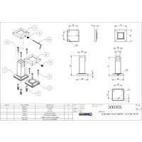 EMRO MAGNETIC DOOR STOP SQUARE 81MM SATIN 50030 - primehardware
