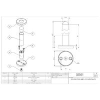 EMRO DOOR STOP WITH COVER PLATE SATIN STAINLESS STEEL 75 - 100MM 50051 - primehardware