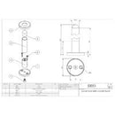 EMRO DOOR STOP WITH COVER PLATE SATIN STAINLESS STEEL 75 - 100MM 50051 - primehardware