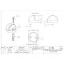 EMRO 51102 DOOR STOP HALF MOON FLOOR MOUNTED TYPE SATIN STAINLESS STEEL 12MM - primehardware