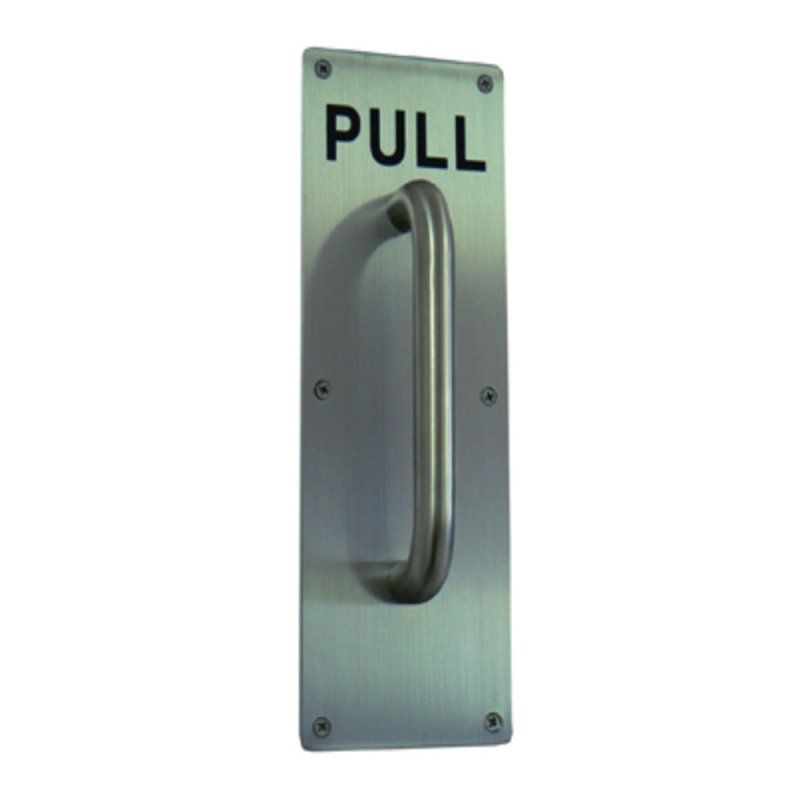 EMRO DOOR PULL PLATE WITH HANDLE 300X100X1.5MM STAINLESS STEEL C12222 - primehardware