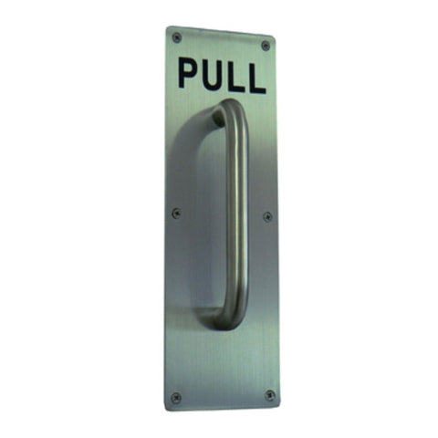 EMRO DOOR PULL PLATE WITH HANDLE 300X100X1.5MM STAINLESS STEEL C12222 - primehardware