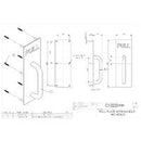 EMRO C12222NH PULL PLATE WITH HANDLE - NO HOLES SATIN STAINLESS STEEL - primehardware