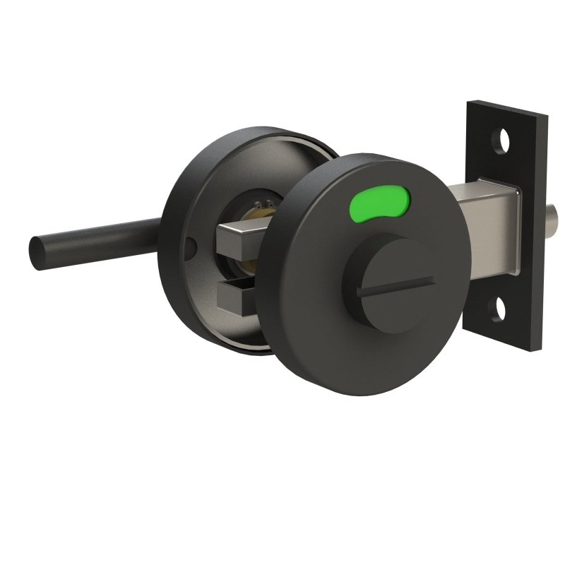 EMRO DISABLED COMPLIANT PRIVACY INDICATOR MORTICE BOLT 60MM BACKSET MATT BLACK C12226MB - primehardware
