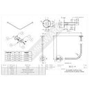 EMRO SC165120 SHOWER CURTAIN RAIL POLISHED STAINLESS STEEL 1650X1200X19MM - primehardware