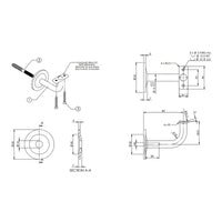 EMRO EXTENDED CONCEALED CURVED TOP BRACKET 80MM EXTENSION - AVAILABLE IN BRUSHED AND POLISHED STAINLESS STEEL - primehardware