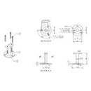 EMRO STRAIGHT EXPOSED BRACKET SS445 - AVAILABLE IN CURVED TOP AND FLAT TOP - primehardware