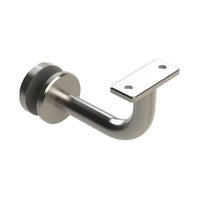 EMRO EXTENDED CONCEALED FLAT TOP BRACKET FOR GLASS 80MM EXTENSION SATIN STAINLESS STEEL SS80GFT - primehardware