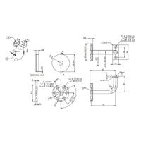 EMRO EXTENDED CONCEALED HOLLOW FLAT TOP BRACKET WITH COVER PLATE SATIN STAINLESS STEEL SS80HFT - primehardware