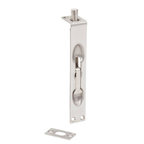 Metal door handle and lock mechanism on a white background
