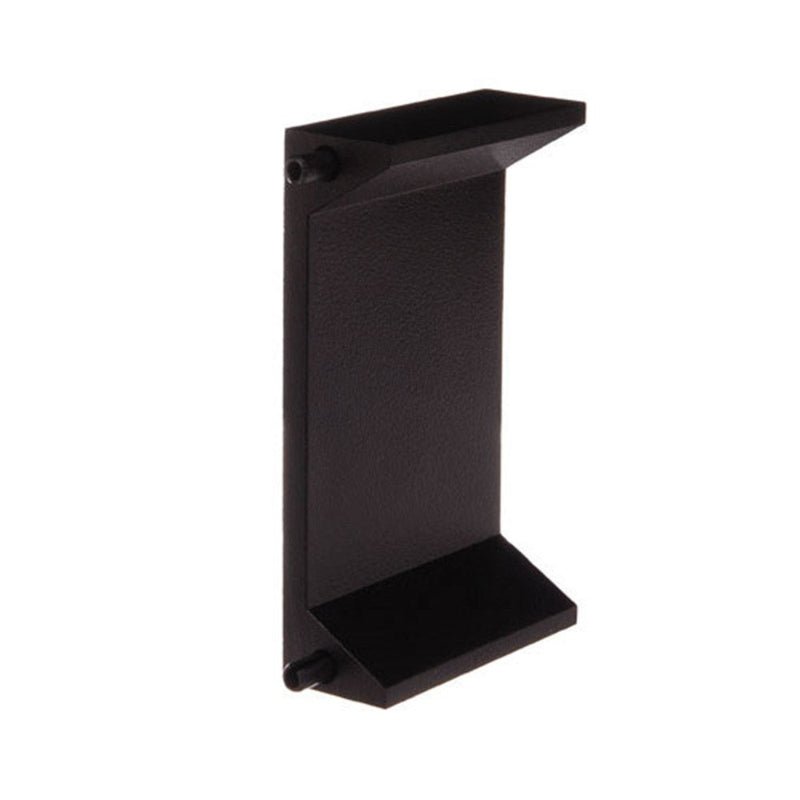 Black metal bracket on a white background