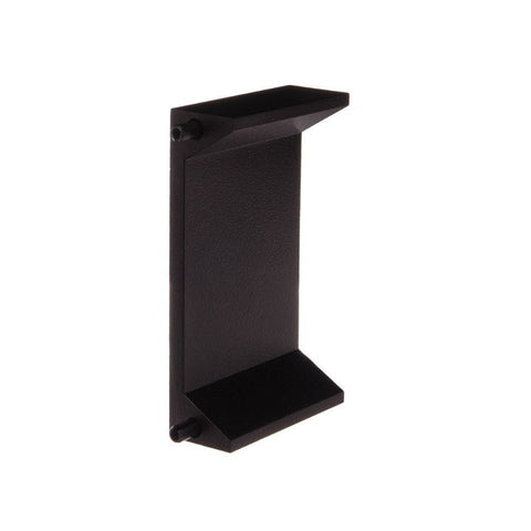 Black metal bracket on a white background