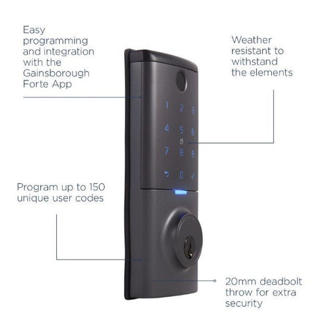 Gainsborough Graphite Mode Smart Deadbolt - primehardware