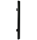 Single matt black pull handle on a white background