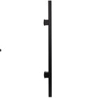 Single matt black pull handle on a white background