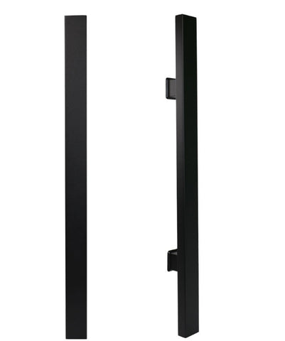 Back to Back black pull handles on a white background
