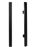 Back to Back black pull handles on a white background