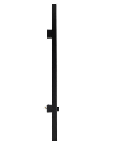 Black shower rail with brackets on a white background