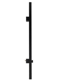 Black shower rail with brackets on a white background