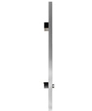 Stainless steel handle on the white backround