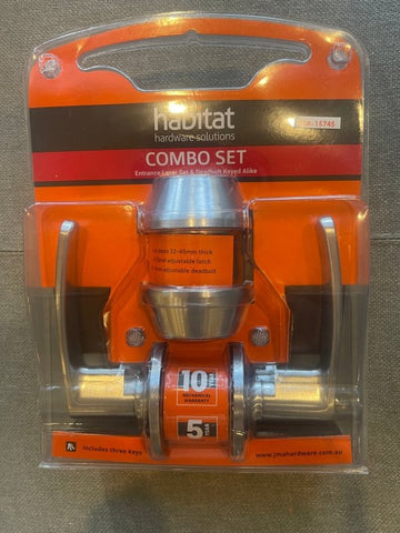 Habitat Combo Set Entrance Lever Set & Deadbolt Keyed Alike - primehardware