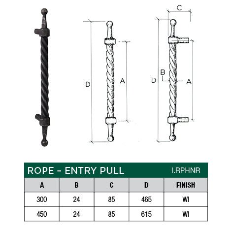 Buy Scope Rope Handle No Rose Wrought Iron 300 and 450 Online | Prime ...