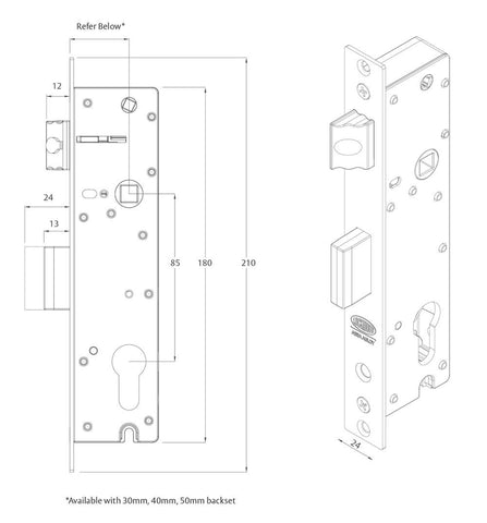 LOCKWOOD INDURO 2P 30 BACKSET LONG THROW TP Satin Stainless - primehardware
