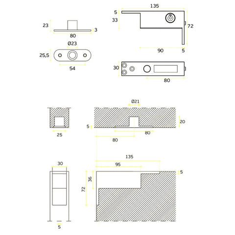 JNF IN.05.201.R Top Pivot with Movable Axle