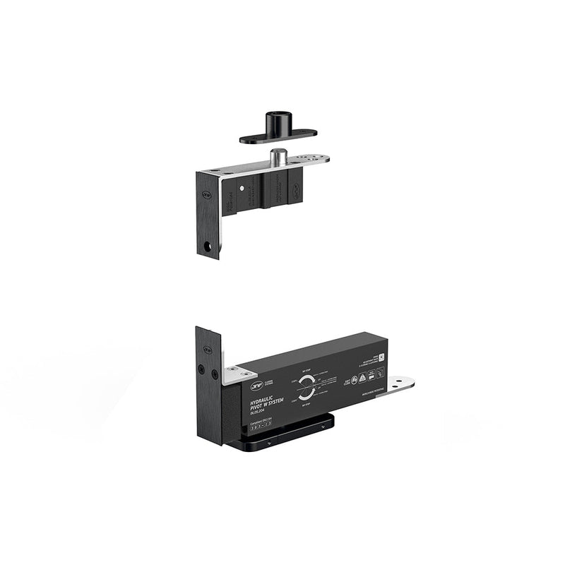 JNF Hydraulic Pivot Set for Rebated Wood Doors Titanium Black IN.05.204.TB