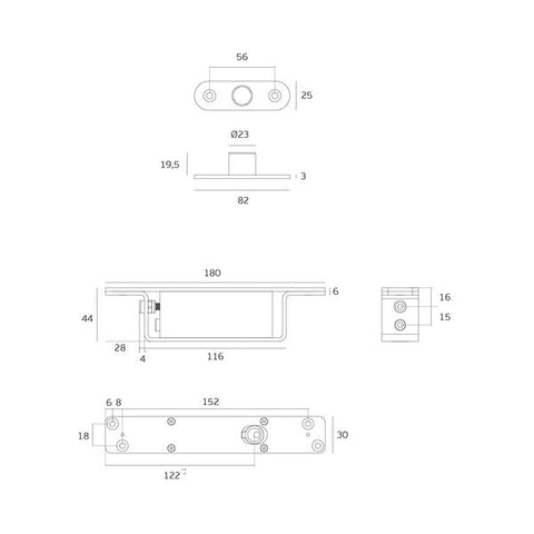 JNF Heavy Duty Hydraulic Pivot Set for Wooden Doors up to 350kg Hold Open