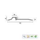 KILARGO IS4226SI 125MM THRESHOLD PLATE WITH SILICONE COMPRESSION BULB - AVAILABLE IN VARIOUS SIZES - primehardware